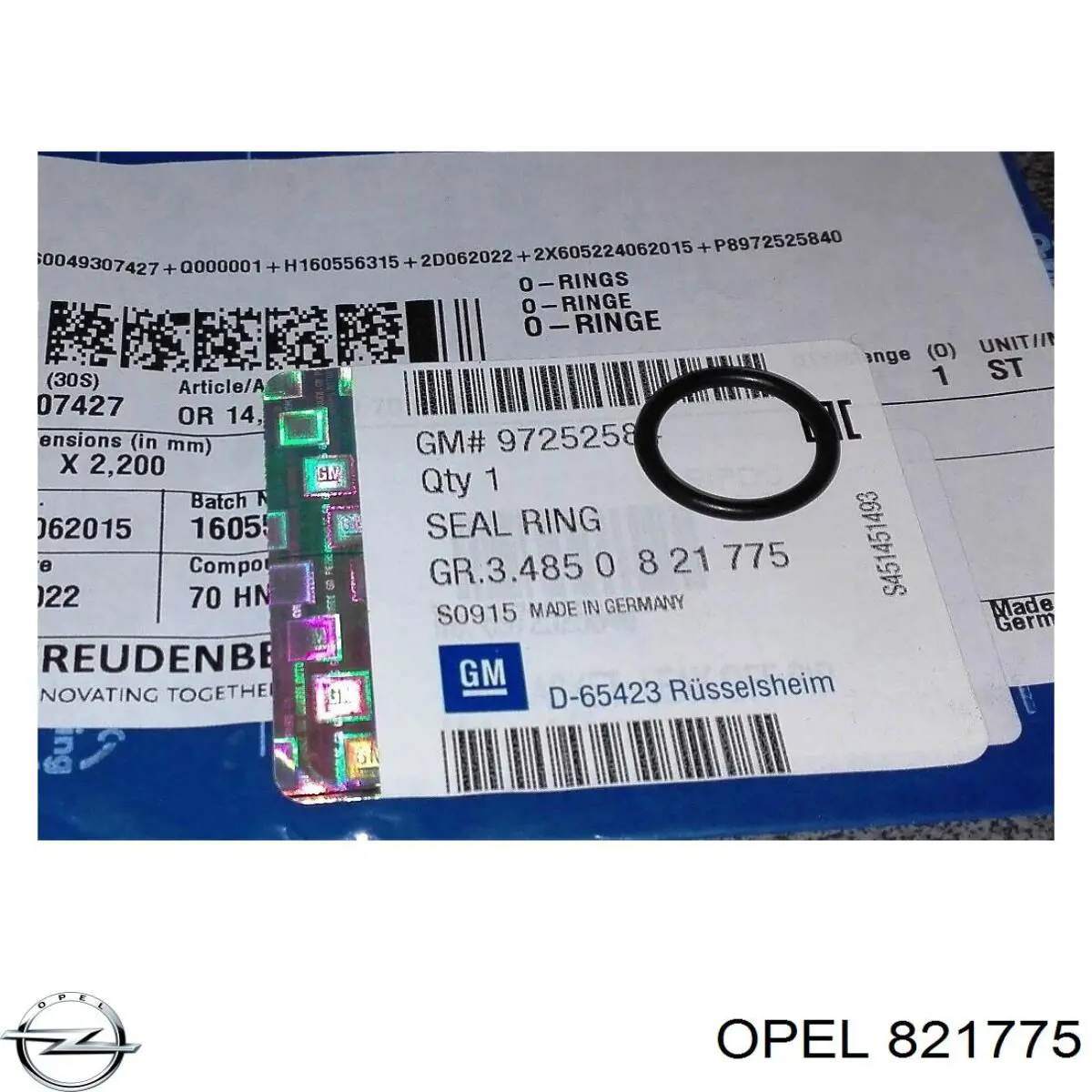 821775 Opel junta anular, inyector