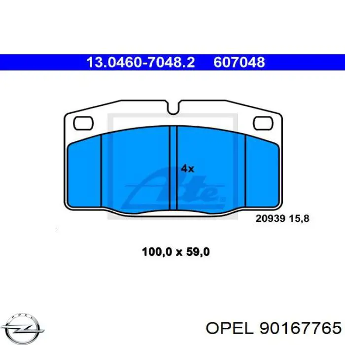 90167765 Opel pastillas de freno delanteras