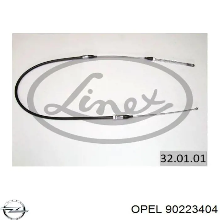 90223404 Opel cable de freno de mano trasero derecho