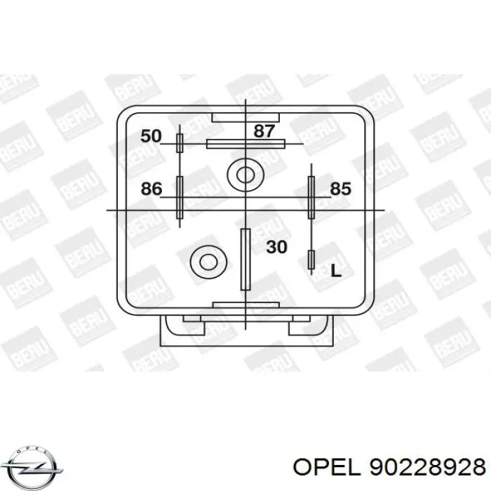 90228928 Opel relé de bujía de precalentamiento