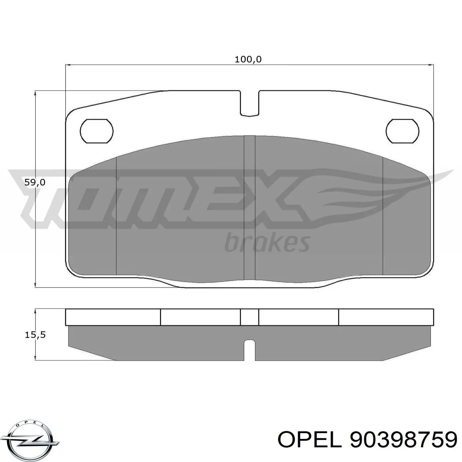 90398759 Opel pastillas de freno delanteras