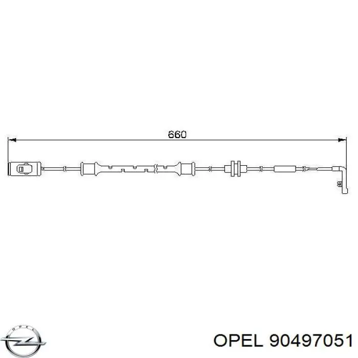 90497051 Opel contacto de aviso, desgaste de los frenos