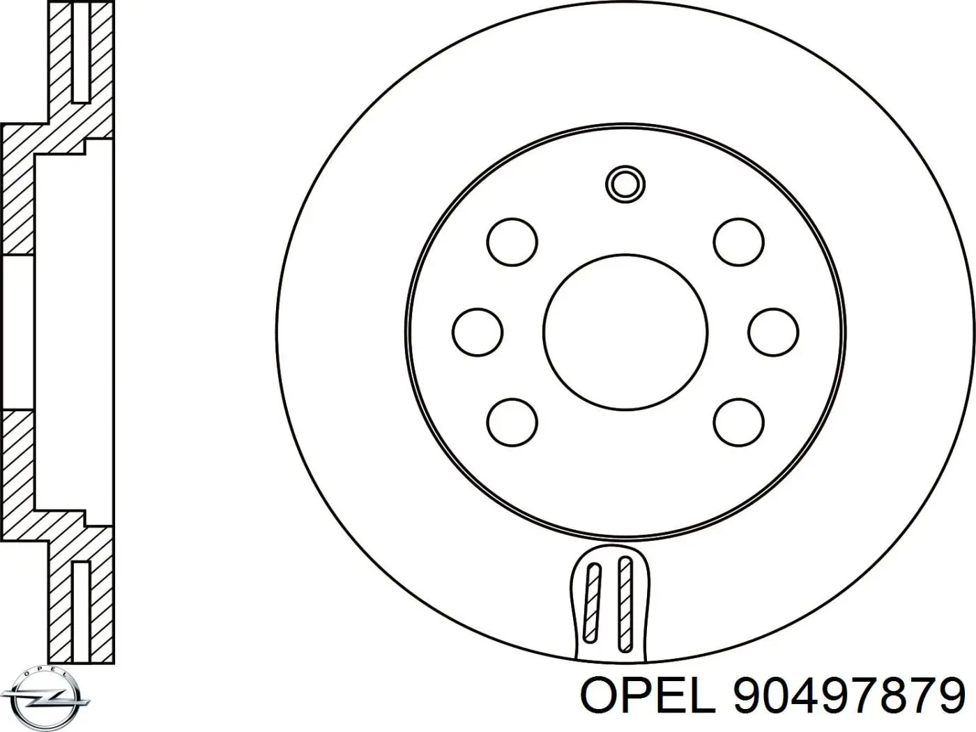 90497879 Opel freno de disco delantero