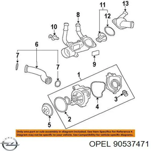 90537471 Opel juntas de la carcasa de el termostato