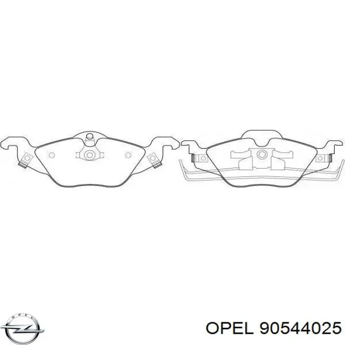 90544025 Opel pastillas de freno delanteras