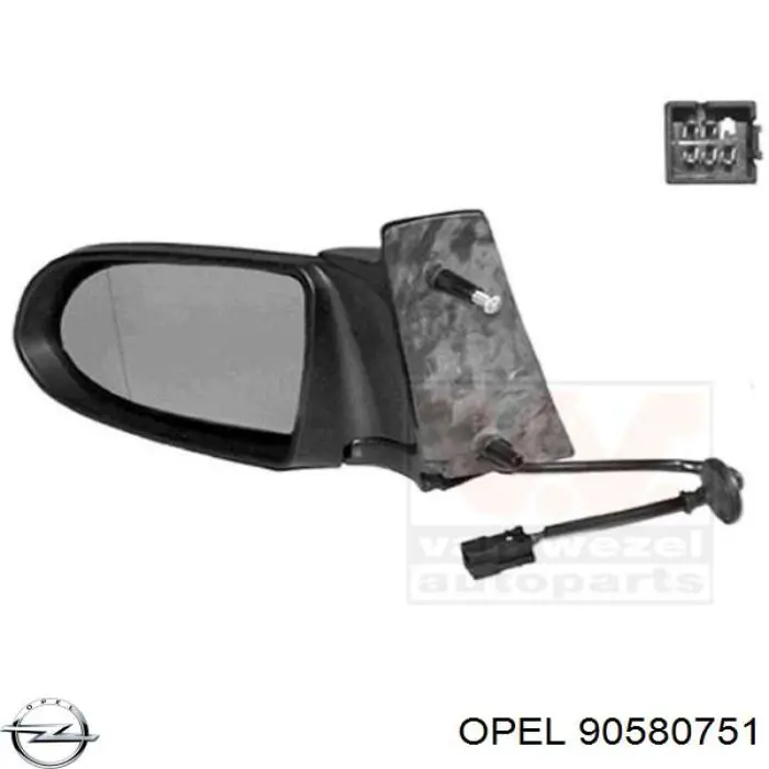 90580751 Opel espejo retrovisor izquierdo