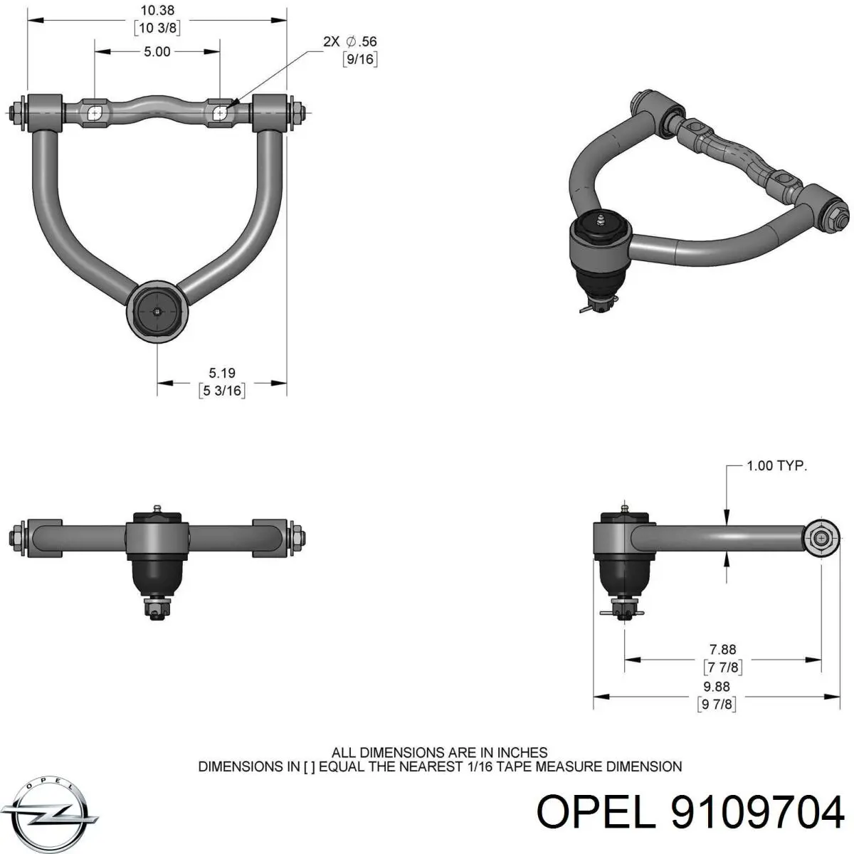 9109704 General Motors juego de reparación, pinza de freno delantero