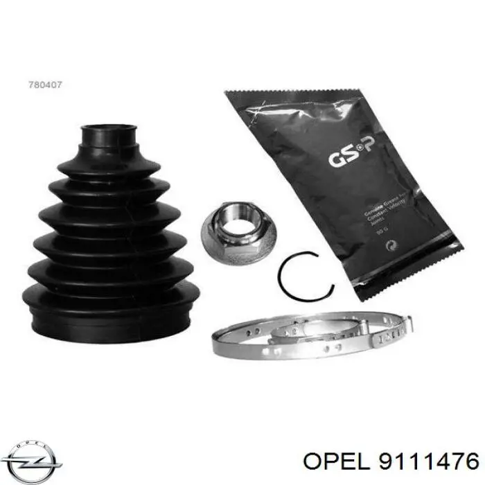 9111476 Opel fuelle, árbol de transmisión delantero exterior