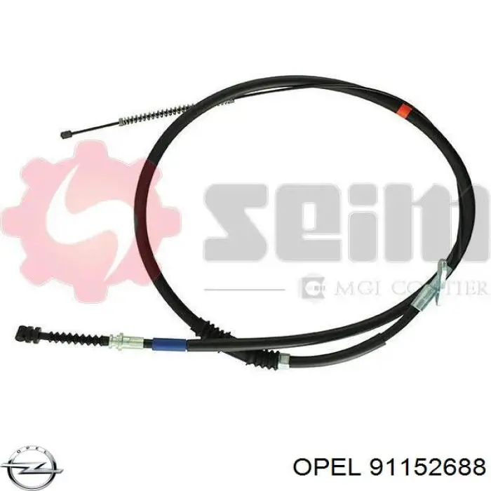 91152688 Opel cable de freno de mano trasero derecho