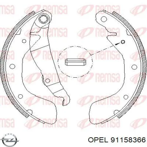 91158366 Opel zapatas de frenos de tambor traseras