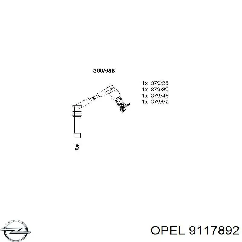 9117892 Opel juego de cables de encendido