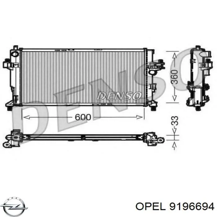 9196694 Opel radiador refrigeración del motor