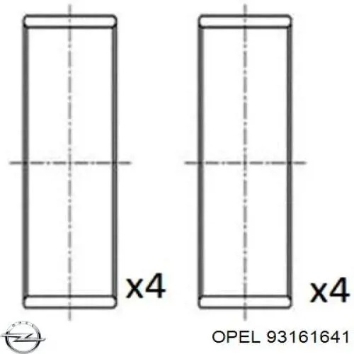 93161641 Opel juego de cojinetes de biela, estándar (std)