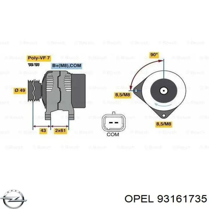 93161735 Opel alternador