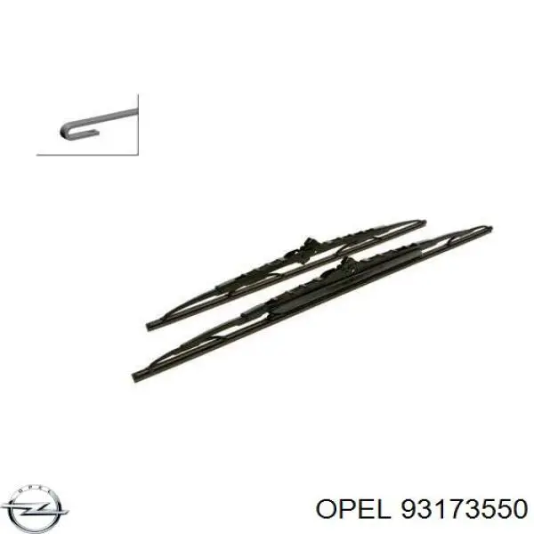 93173550 Opel juego de limpiaparabrisas de luna delantera, 2 piezas