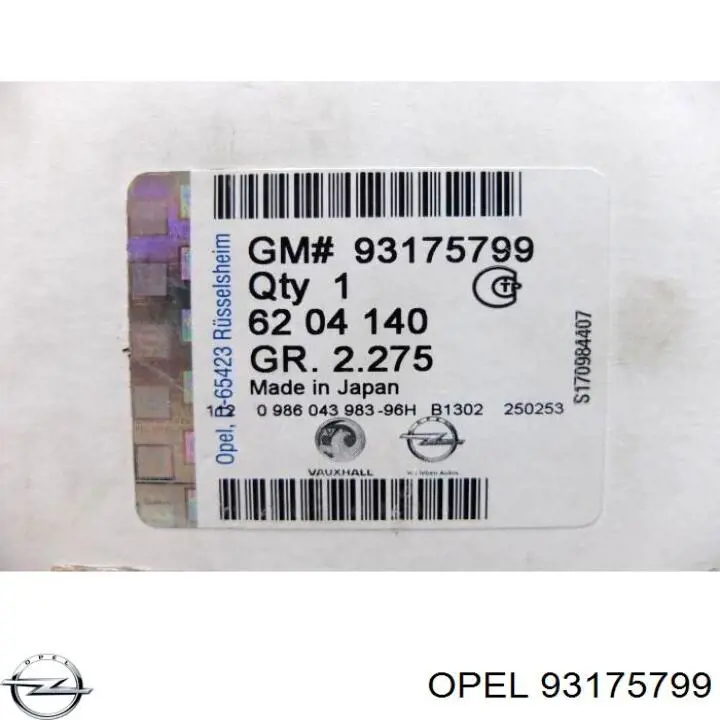 93175799 Opel alternador