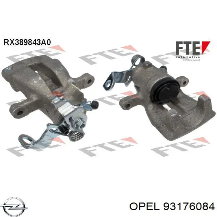 93176084 Opel pinza de freno trasera izquierda