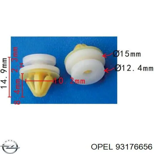 93176656 Opel clips fijación, revestimiento puerta