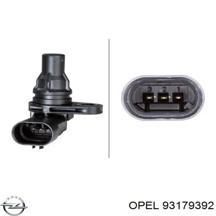 93179392 Opel sensor de posición del árbol de levas