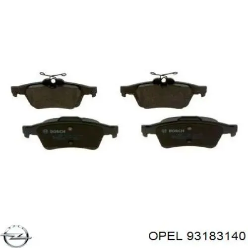 93183140 Opel pastillas de freno traseras