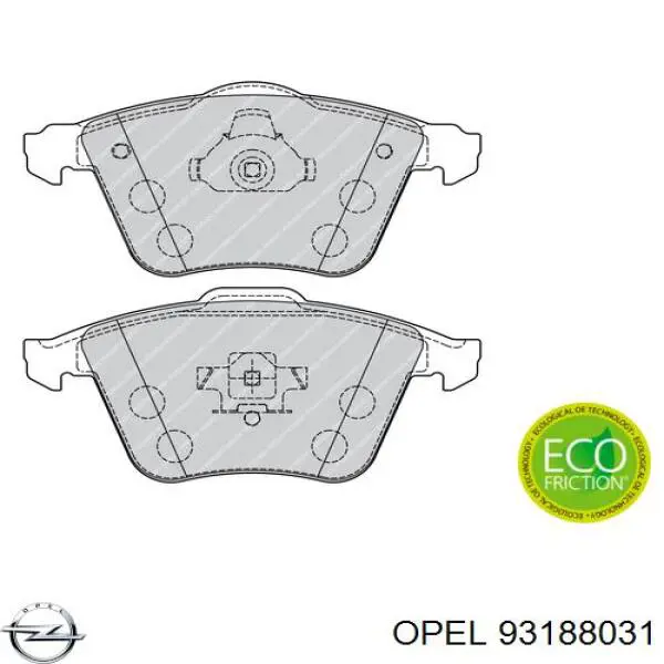 93188031 Opel pastillas de freno delanteras