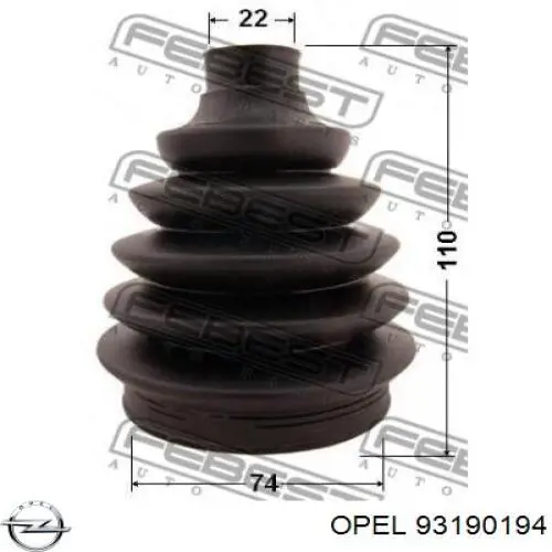 93190194 Opel fuelle, árbol de transmisión delantero exterior