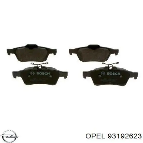 93192623 Opel pastillas de freno traseras