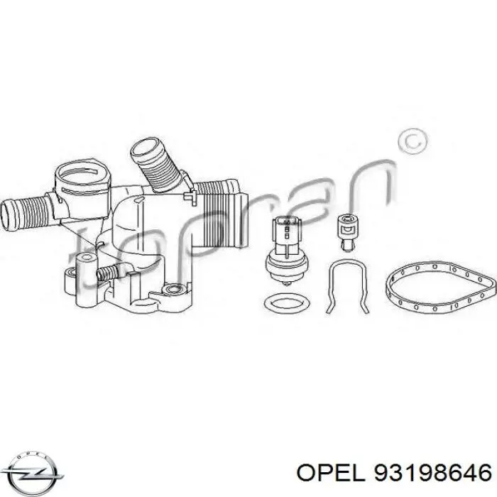 93198646 Opel caja del termostato