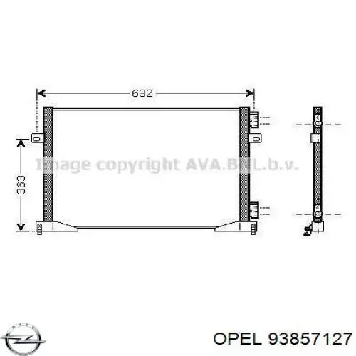 93857127 Opel condensador aire acondicionado