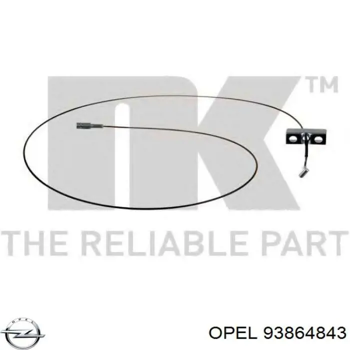 93864843 Opel cable de freno de mano intermedio