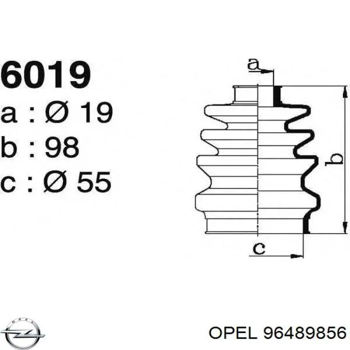 96489856 Opel fuelle, árbol de transmisión delantero interior