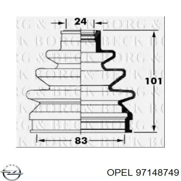 97148749 Opel fuelle, árbol de transmisión delantero exterior