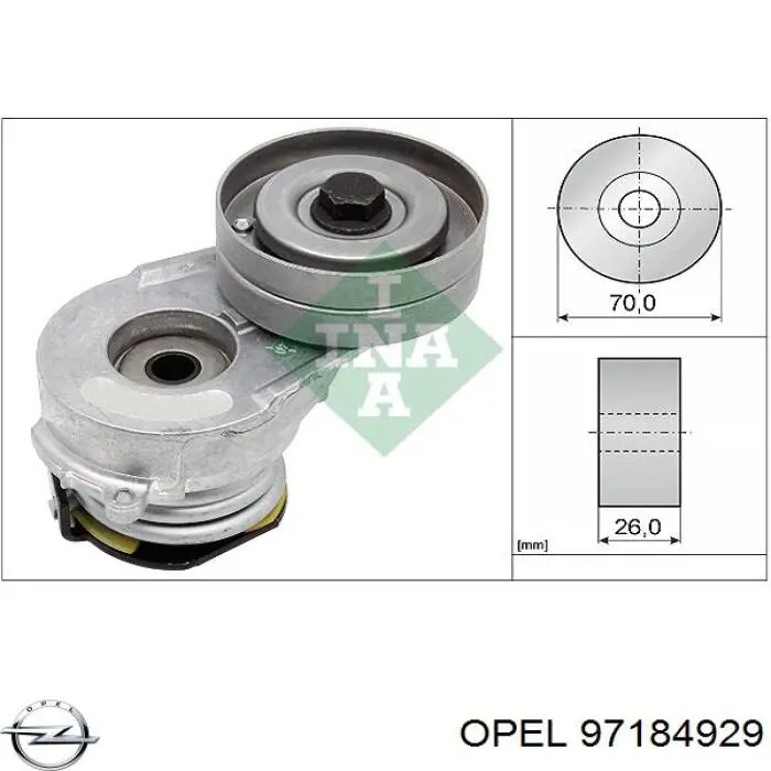 97184929 Opel tensor de correa, correa poli v