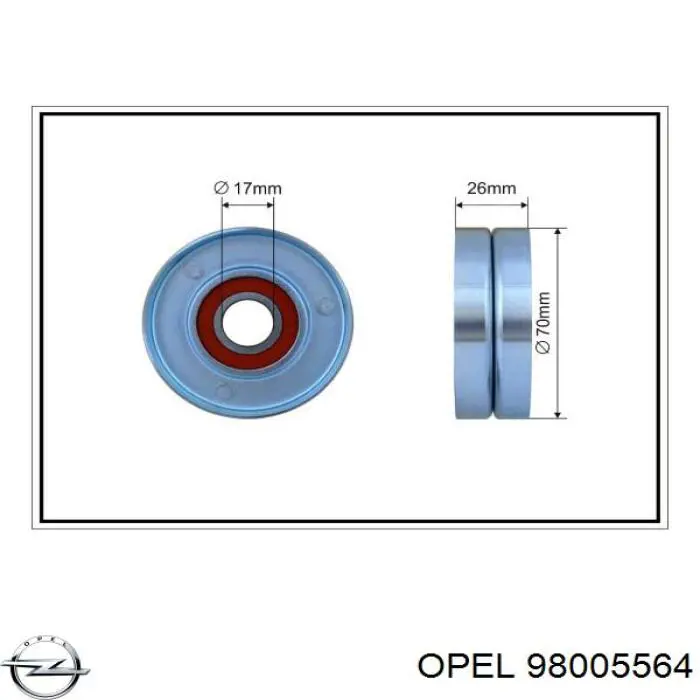 98005564 Opel tensor de correa, correa poli v