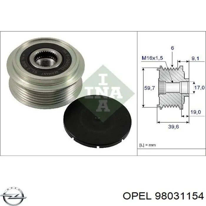 98031154 Opel alternador