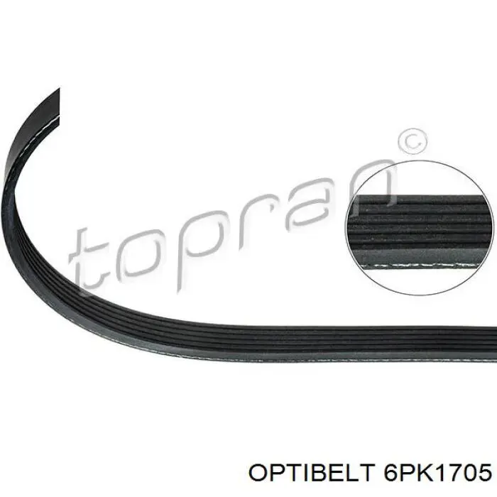 6PK1705 Optibelt correa trapezoidal