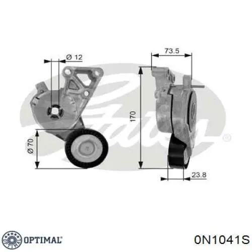 0-N1041S Optimal rodillo, correa trapecial poli v