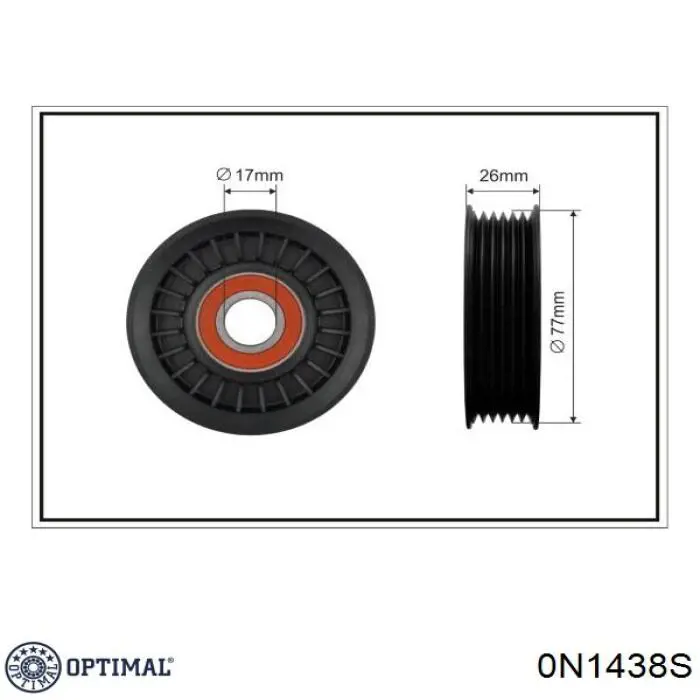 0-N1438S Optimal rodillo, correa trapecial poli v