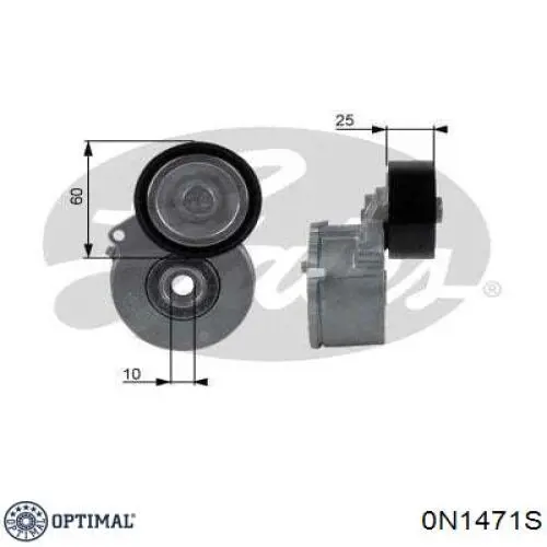 0-N1471S Optimal rodillo, correa trapecial poli v