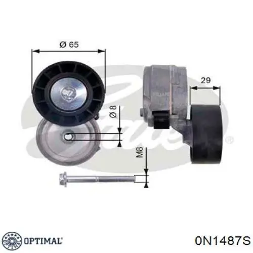 0-N1487S Optimal rodillo, correa trapecial poli v