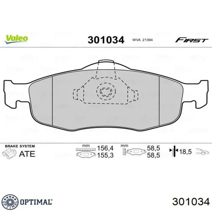 301034 Optimal cojinete de rueda delantero