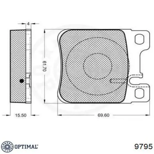 9795 Optimal pastillas de freno traseras