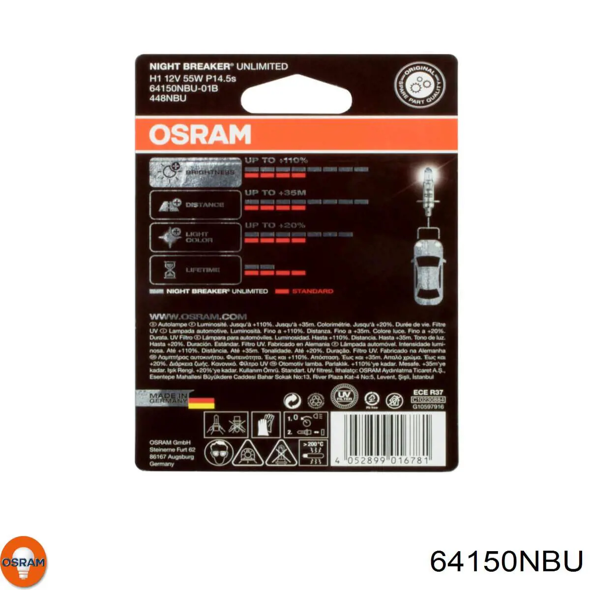 64150NBU Osram bombilla halógena