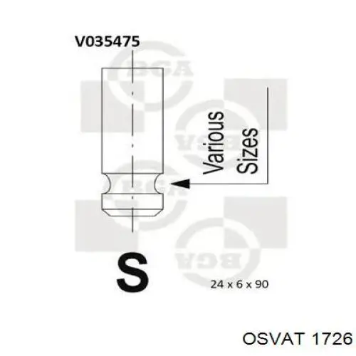 1726 Osvat válvula de escape