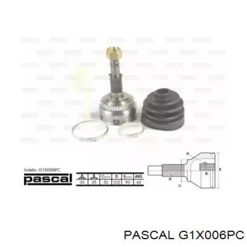 G1X006PC Pascal junta homocinética exterior delantera