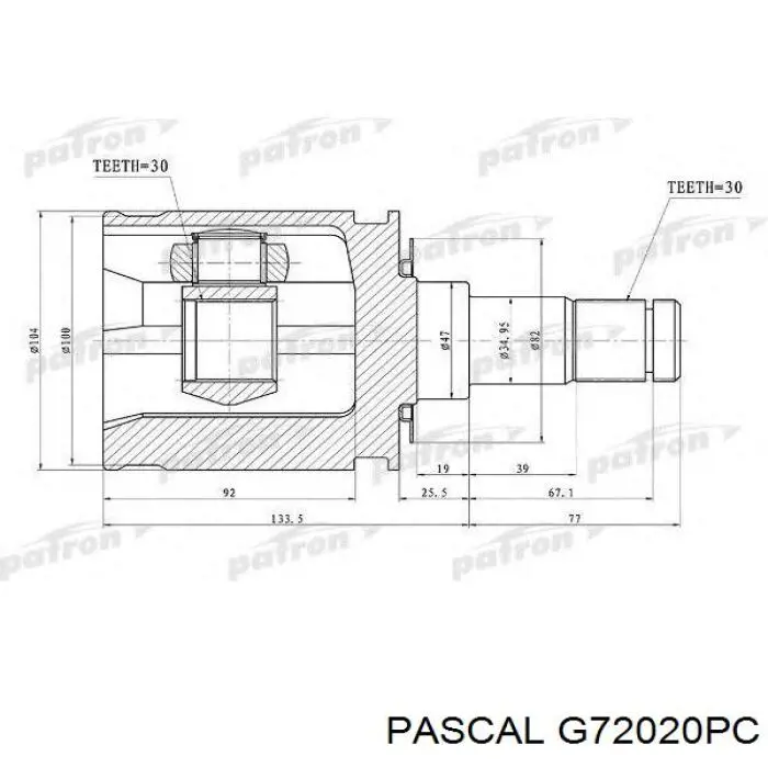 G72020PC Pascal junta homocinética interior delantera