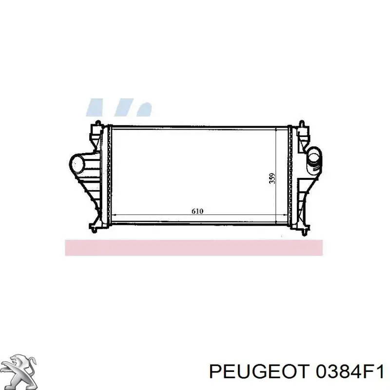 0384F1 Peugeot/Citroen radiador de aire de admisión