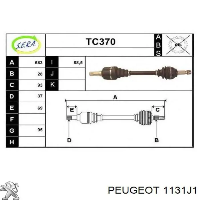 1131J1 Peugeot/Citroen indicador, presión del aceite