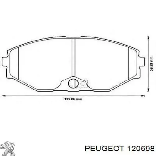 120698 Peugeot/Citroen brida del sistema de refrigeración (triple)