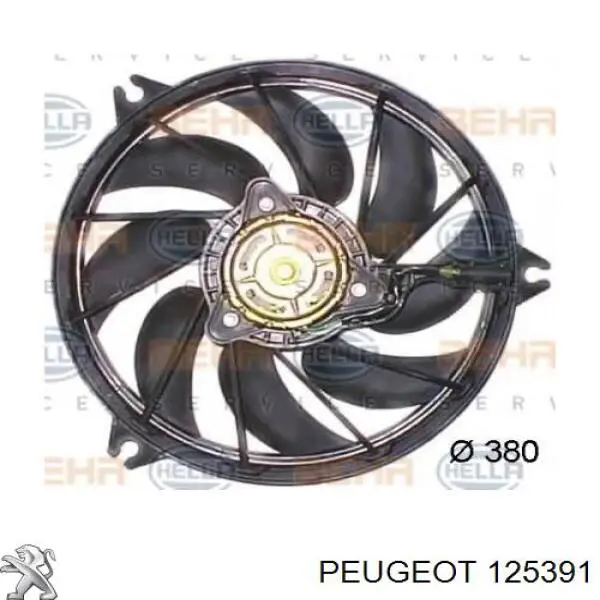 125391 Peugeot/Citroen ventilador (rodete +motor refrigeración del motor con electromotor completo)